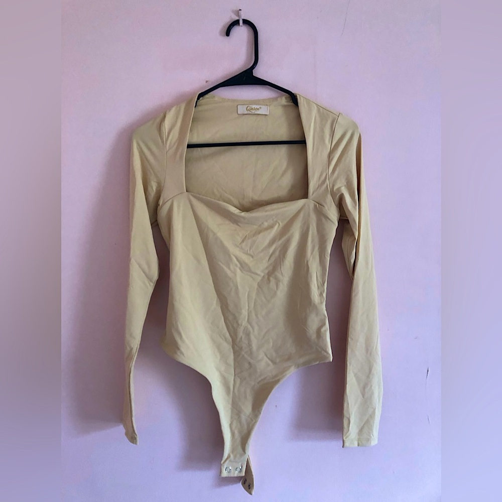 Long Sleeve High Compression Square Neck Bodysuit Tee